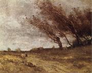 Jean Baptiste Camille  Corot Le Coup du Vent oil painting picture wholesale